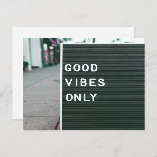 Good Vibes Only Letter Board positief Briefkaart (Voorkant / Achterkant)