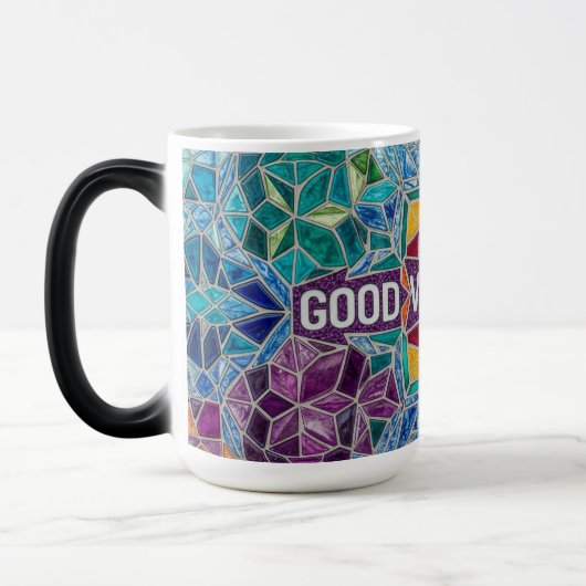 Good Vibes Only modern mosaic pattern ceramic mug Magische Mok (Links)