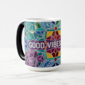 Good Vibes Only modern mosaic pattern ceramic mug Magische Mok (Voorkant links)