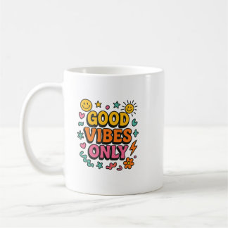 Good Vibes Only Mok – Funky Retro Positieve Energi