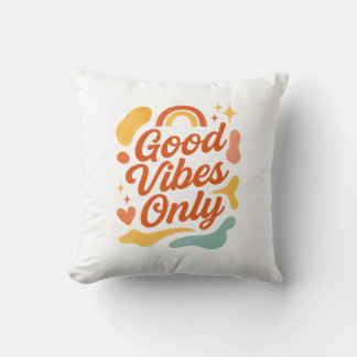 Good Vibes Only Pillow | Colorful Inspirational  Kussen