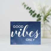 Good Vibes Only Positivity Affirmatie Sterren Briefkaart (Staand voorkant)