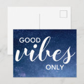 Good Vibes Only Positivity Affirmatie Sterren Briefkaart (Voorkant / Achterkant)
