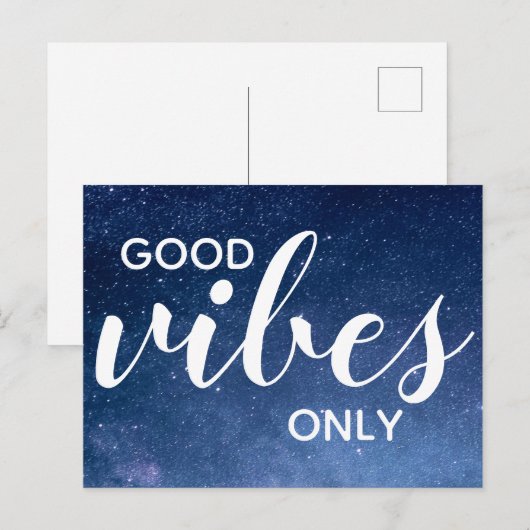 Good Vibes Only Positivity Affirmatie Sterren Briefkaart (Voorkant / Achterkant)