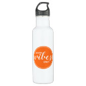 Good Vibes only Quote Typography Oranje Waterfles (Voorkant)