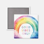 Good Vibes Only Rainbow Waterverf Magnet (Voorkant / Achterkant)