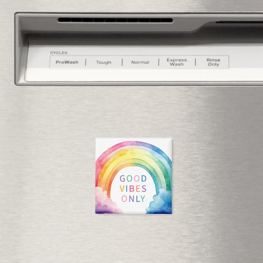 Good Vibes Only Rainbow Waterverf Magnet (Insitu (Vaatwasser))