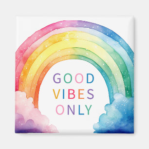 Good Vibes Only Rainbow Waterverf Magnet