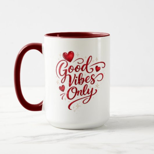 Good Vibes Only Red Heart Positive Quote Classic  Mok (Links)