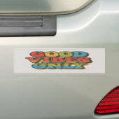 Good Vibes Only Retro 70s Rainbow Wave Tekst Bumpersticker (Op auto)