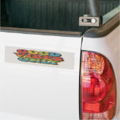 Good Vibes Only Retro 70s Rainbow Wave Tekst Bumpersticker (Op Truck)