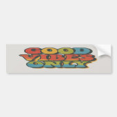 Good Vibes Only Retro 70s Rainbow Wave Tekst Bumpersticker (Voorkant)
