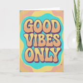 Good vibes only retro groovy style kaart (Voorkant)