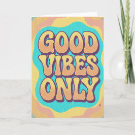 Good vibes only retro groovy style kaart