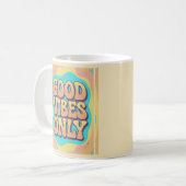 Good vibes only retro groovy style koffiemok (Voorkant links)