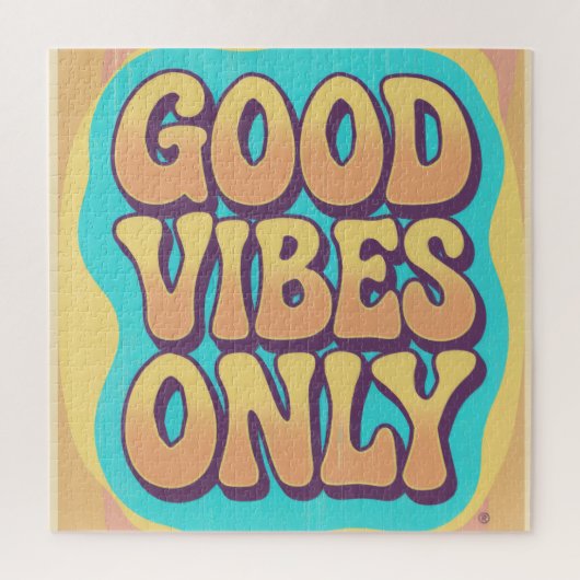 Good vibes only retro groovy style legpuzzel (Verticaal)