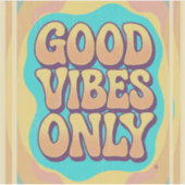 Good vibes only retro groovy style sticker (Voorkant)