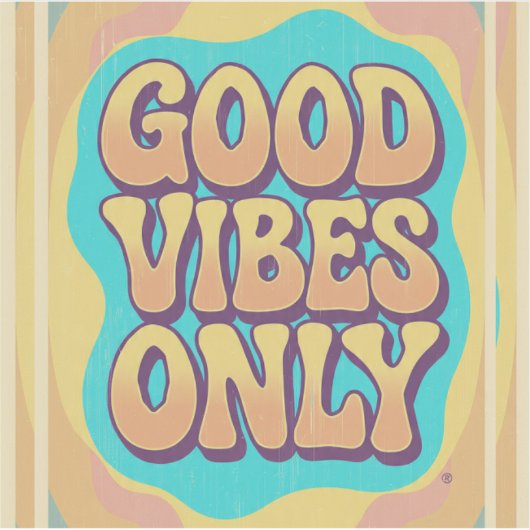 Good vibes only retro groovy style sticker (Voorkant)