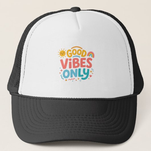 Good vibes only Retro Trucker Hat Pet (Voorkant)