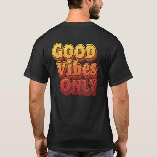 Good Vibes Only Retro Typografie T-shirt – Positie (Achterkant)