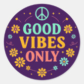 Good Vibes Only Ronde Sticker (Voorkant)