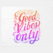 Good Vibes Only Script Badge Fleece Deken (Voorkant (Horizontaal))