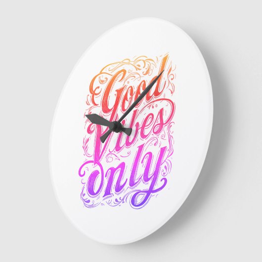 Good Vibes Only Script Badge Grote Klok (Hoek)