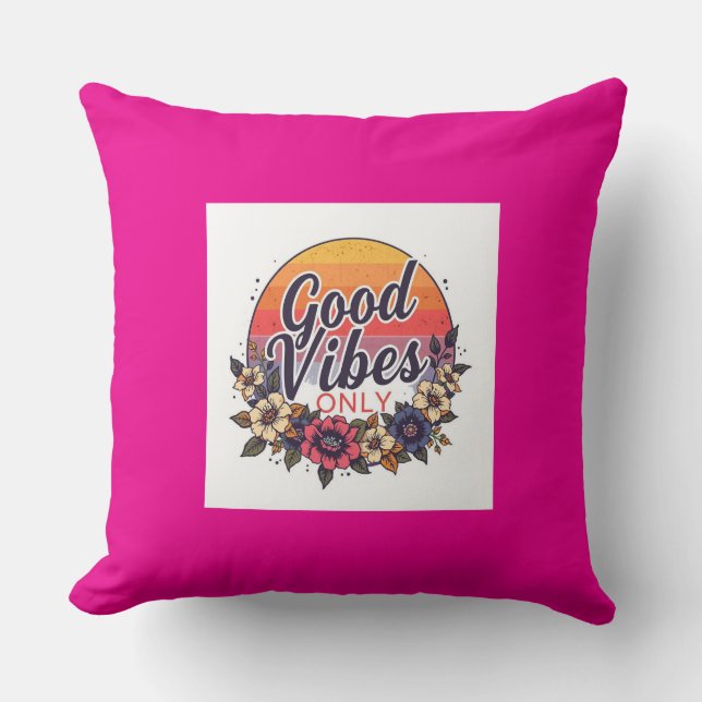 Good Vibes Only Sierkussen – Motivatie quote (Voorkant)