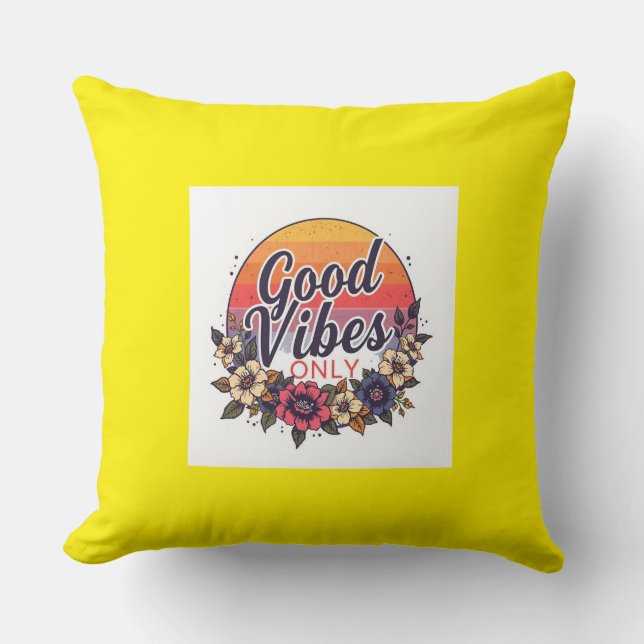 Good Vibes Only Sierkussen – Motivatie quote (Voorkant)