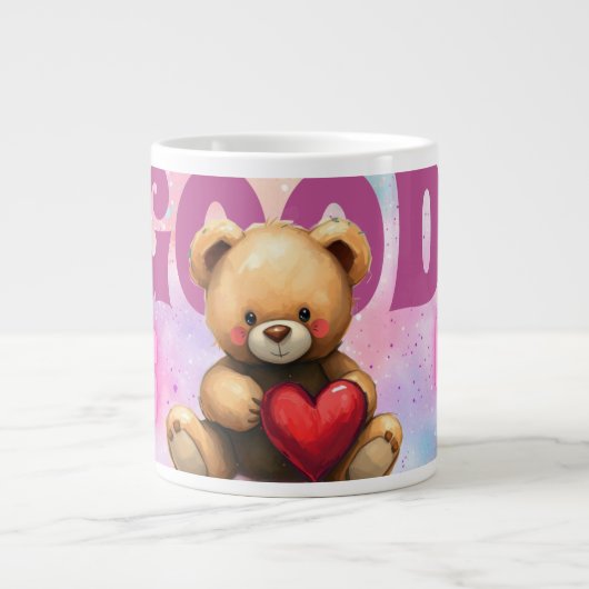 Good Vibes Only Teddy Bear Jumbo Mug Grote Koffiekop (Voorkant)