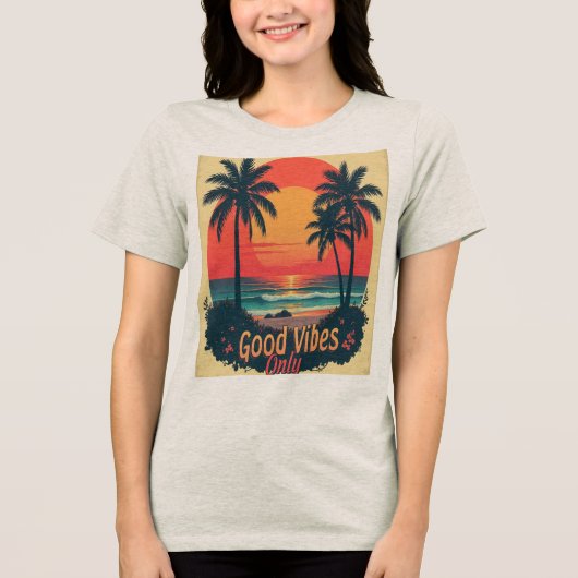 Good vibes only  Tri-Blend shirt (Voorkant)