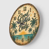 Good Vibes Only Tropical Beach Grote Klok (Hoek)