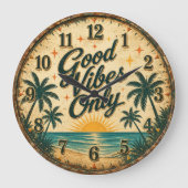 Good Vibes Only Tropical Beach Grote Klok (Voorkant)