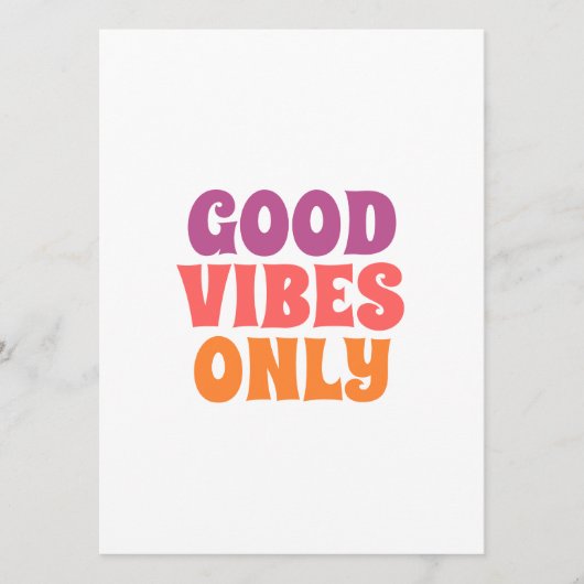 Good Vibes Only Typography Wall Art Menu (Voorkant)