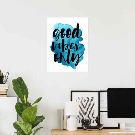 Good Vibes Only Waterverf Poster (Thuiskantoor)