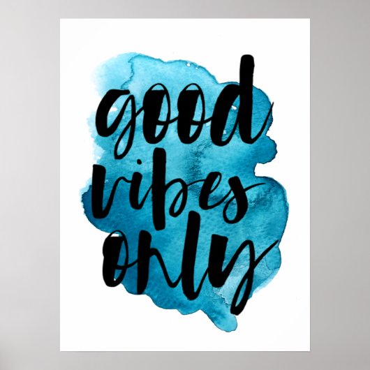 Good Vibes Only Waterverf Poster (Voorkant)