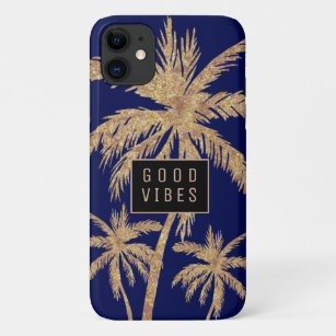 Good Vibes Palms Navy Hoesje-Mate iPhone Case