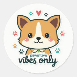 Good Vibes Paw Ronde Sticker