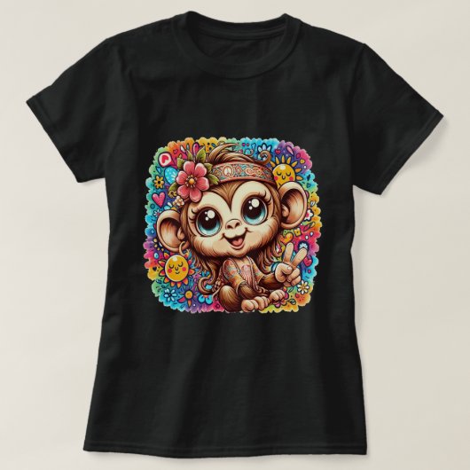 Good Vibes Peace Monkey Women's Tee T-shirt (Design voorkant)
