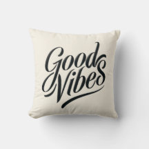 Good Vibes Pillow - Moderne kalligrafie stijl