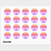 Good Vibes Pink/Paars Retro Beach Sunset Sticker (Vel)