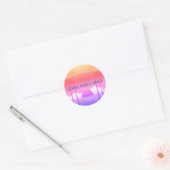 Good Vibes Pink/Paars Retro Beach Sunset Sticker (Envelop)