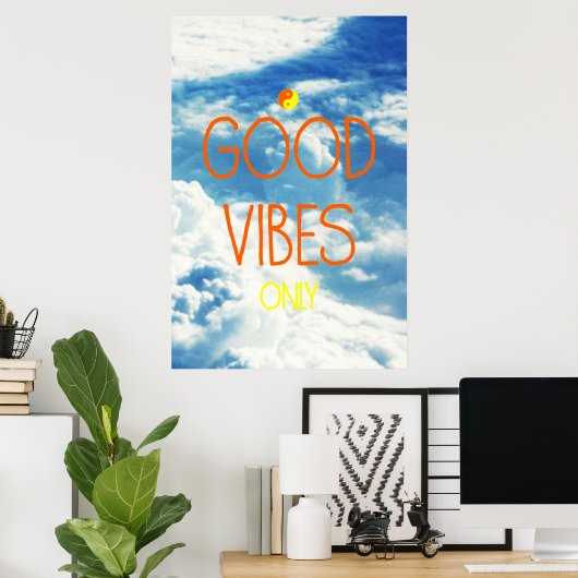 Good Vibes, Positief poster, shirt, canvas print (Thuiskantoor)