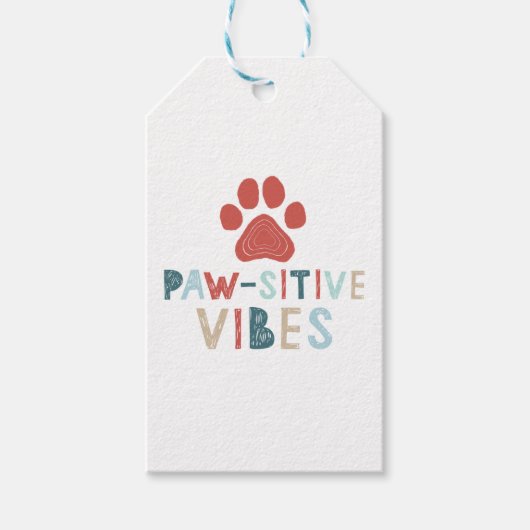 Good Vibes Positive Energy Paw-sitive Vibes Funny Cadeaulabel (Voorkant)