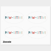 Good Vibes Positive Energy Paw-sitive Vibes Funny Ovale Sticker (Vel)