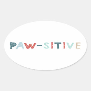 Good Vibes Positive Energy Paw-sitive Vibes Funny Ovale Sticker