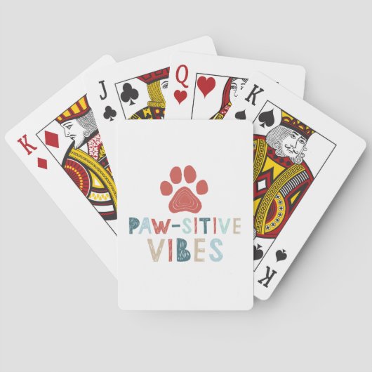 Good Vibes Positive Energy Paw-sitive Vibes Funny Pokerkaarten (Achterkant)