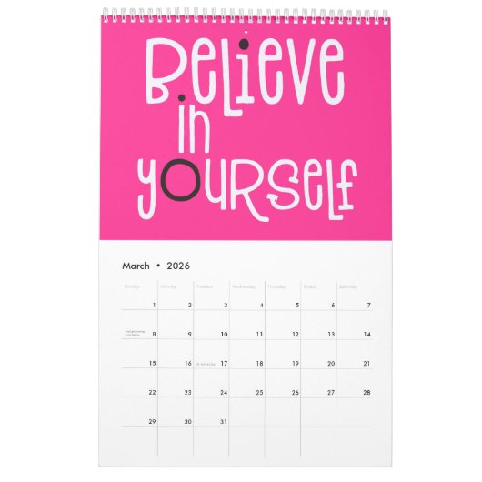 Good Vibes Positive Quotes Pink Rainbow 2022 Kalender (Mar 2026)