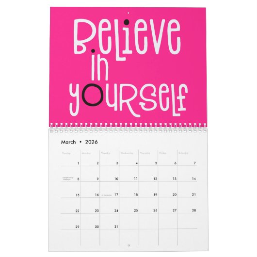 Good Vibes Positivity citeert Roze White 2022 Kalender (Mar 2026)