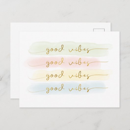 *good vibes* Postkarte Motivation Gute Laune Briefkaart (Voorkant / Achterkant)